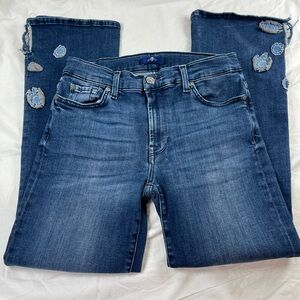7 For All Mankind Cropped Boot Slim Illusion Blue Wildflower 27